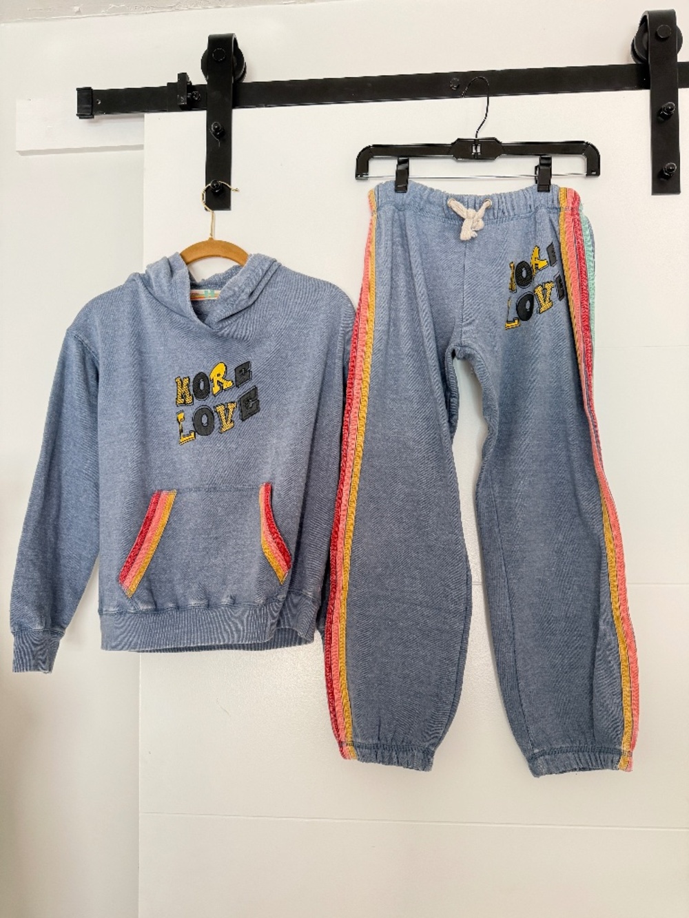 Vintage Havana Girls Blue "MORE LOVE" 2 Piece Sweatsuit Hoodie & Jogger